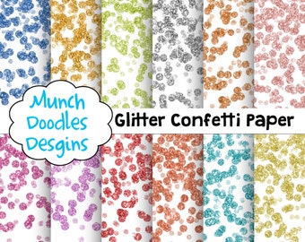 Glitter Confetti Digital Paper, Digital Scrapbook Paper, Glitter Confetti clipart