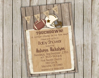Football Baby Shower Invitations - Printed Sports Baby Shower Invitation