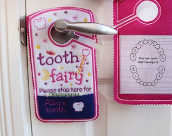 tooth chart, Tooth fairy pillow alternative, tooth fairy please stop here, custom name tooth fairy door hanger, personalized tooth pocket