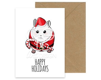 Happy Holidays - Christmas Hamster Greeting Card with Envelope