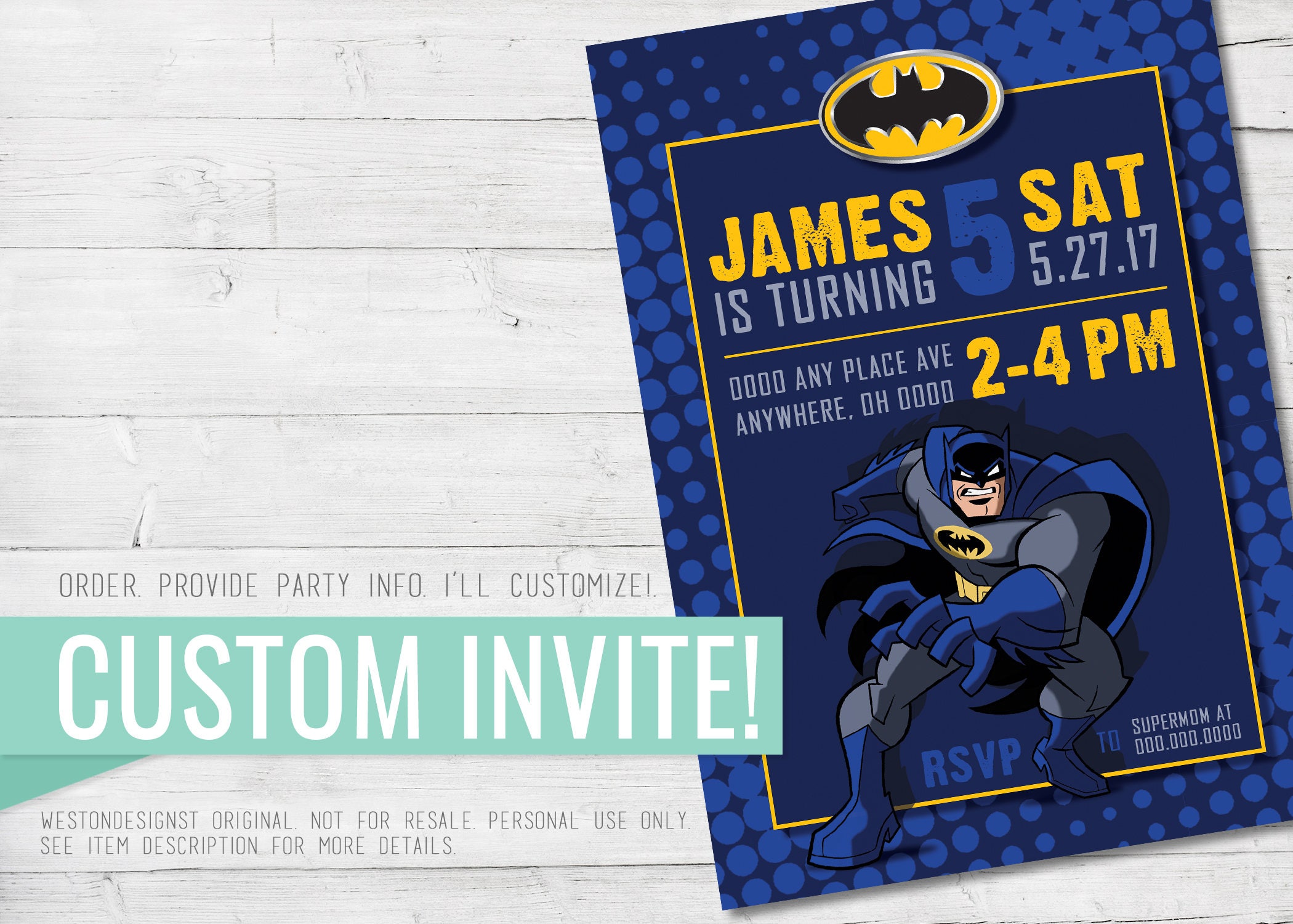 Custom Batman Invitations 5