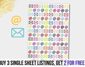 Mail Stickers, Envelope Stickers, Email Stickers, At Sign Stickers, Day Planner Stickers, Letter Stickers, Mailbox Stickers