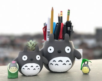 Totoro Planter, Studio Ghibli, Totoro Chu, Pencil Holder, 3d Printed, Geek, Home Decor, Tree Spirit, Succulents, Flower Pot, Organizer
