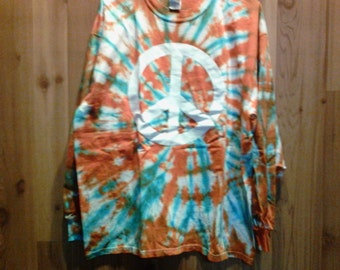 Tye Dye Shirt with Peace sign long sleeve