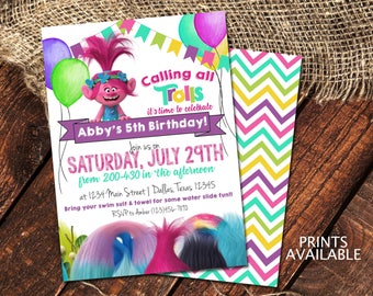 TROLLS BIRTHDAY INVITATIONS | Princess Poppy Birthday Party Invite | Calling all Trolls