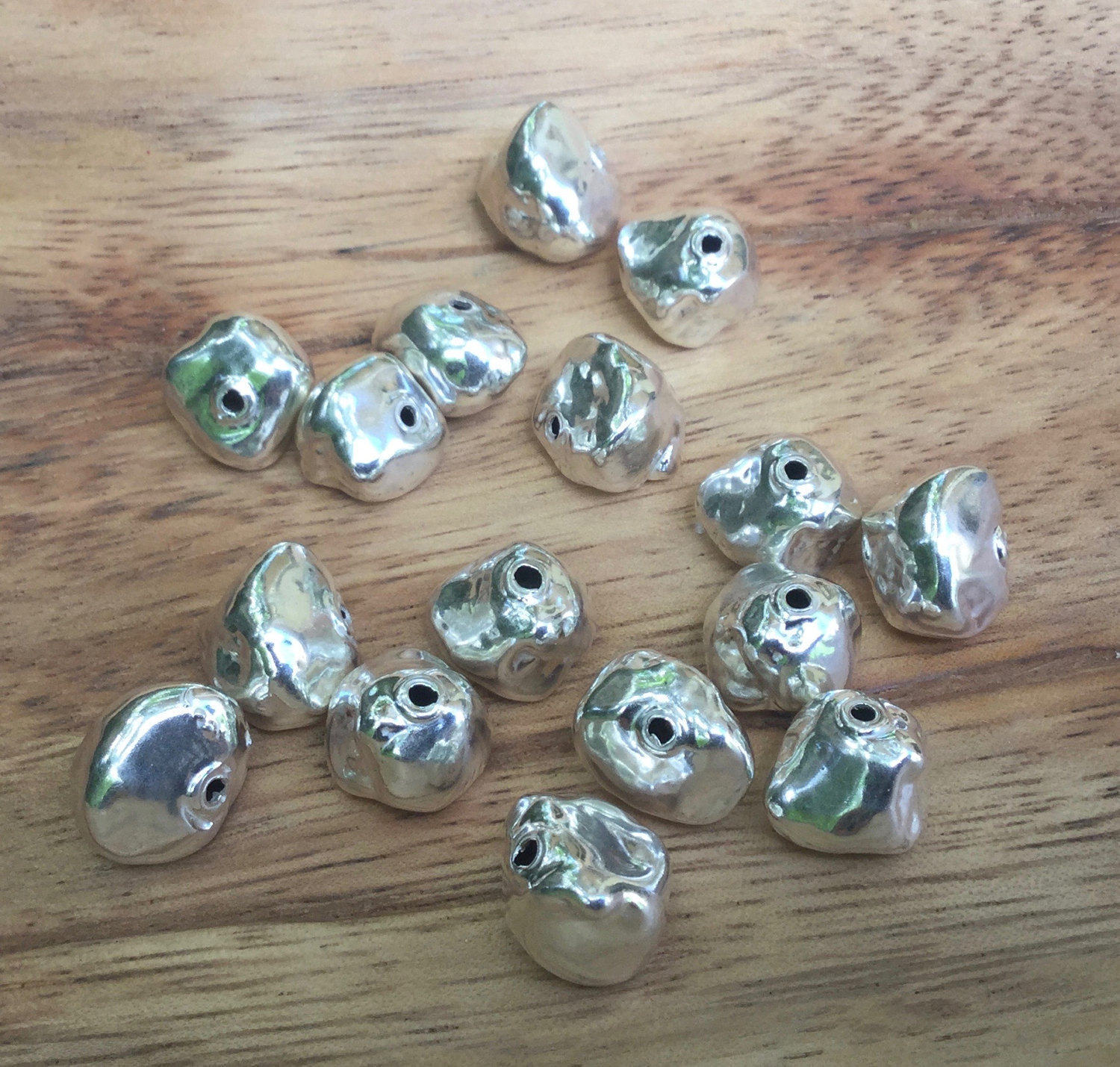 Sterling Silver Pebble Beads from RebelOrchid on Etsy Studio