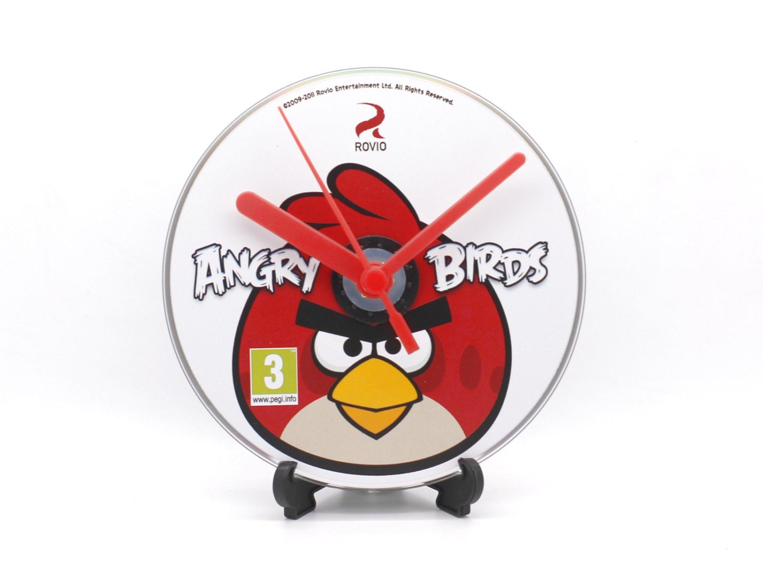 Angry Birds PC Upcycled CD Disc Clock Video Game Gift Idea