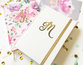 Script Monogram Journal - Bridesmaids Gifts - Bridal Party Gifts - Maid of Honor - Wedding Favors