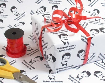 Ron Swanson Birthday Quote Gift Wrap Wrapping paper Birthday Gift Wrap Present Wrapping Paper Bff Giftwrap Funny Wrapping Paper