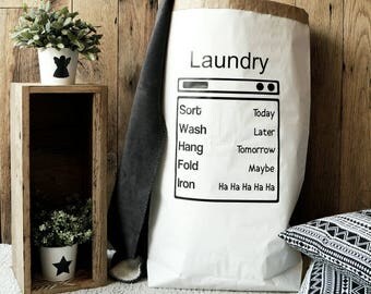 SALE - Laundry bag - Paper storage bag - different colours available