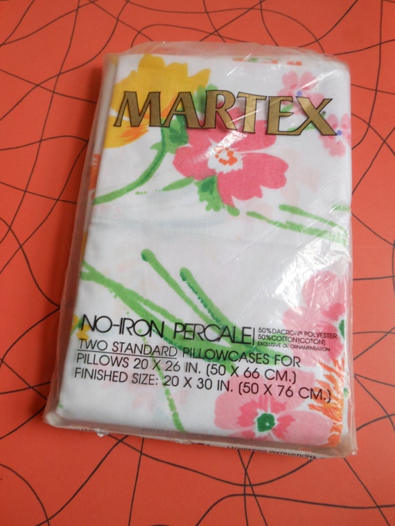New Old Stock Vintage Martex Percale Standard Pillowcases