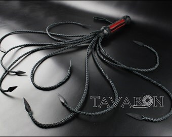 Black leather whip Flogger, BDSM flogger, Cat O'Nine Tail Whip, Cat of nine tails, Cat o 9