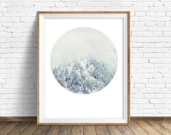 landscape photography, instant download, printable art, instant download art, printable wall art, nature, gray, modern, art - "White Forest"