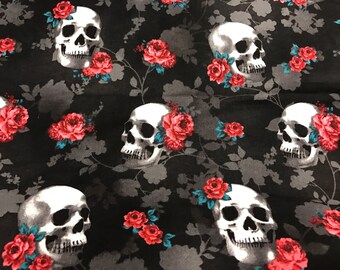 Fabric with skulls | Etsy