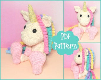 PDF - Unicorn Crochet Pattern, Unicorn Amigurumi, Amigurumi Pattern, Unicorn Plush, Unicorn Plushie, Unicorn Toy, Crochet Toy,