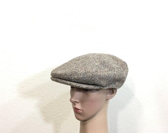 70's vintage 100% wool newsboy cap hat made in british size 7 1/4