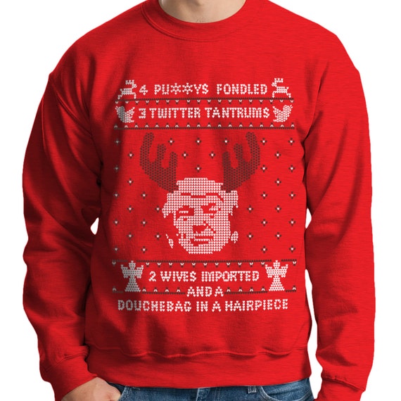 Donald Trump Ugly Christmas Sweater - On the 4th day of Trumpmas