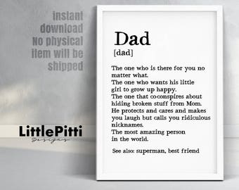 Dad gifts, gift for dad, dad birthday gift, fathers day print, father print, wedding gift for dad, funny dad gift, to dad from daughter