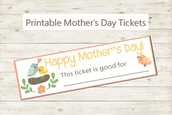 Items similar to Mother's Day Printable Tickets - you