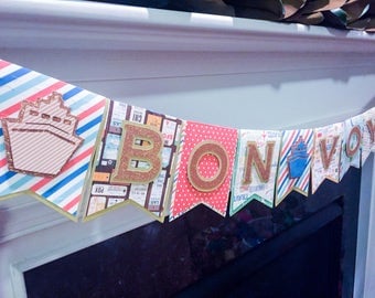 Going Away Banner Bon Voyage Going Away Party Banner 6'0" Travel Cruise Ship Banner Deluxe Glitter Banner