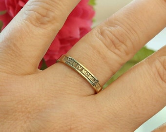 Gold Roman Numeral Ring-Customized Wedding Band-Personalized Date Ring-Personalized Jewelry-Bridesmaid Gift-Mother Jewelry