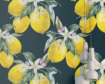 lemon vintage wallpaper Wallpaper Lemon Citris and Removable Wallpaper Blossom