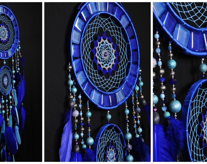 Dreamcatcher Blue mosaic Dream Catcher Large Dreamcatcher New Dream сatcher gift idea dreamcatcher boho dreamcatcher wall handmade gift blue