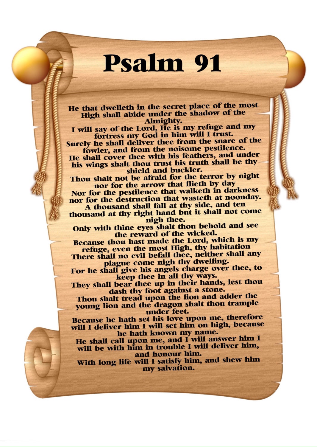 Psalm 91 Printable Bookmark