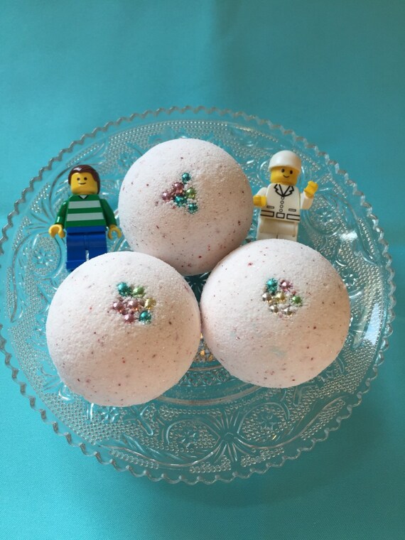 6 Bath Bombs with lego minifigure surprise toy inside Great