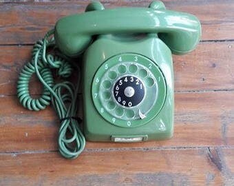 Vintage Green Ericsson Rotary Phone