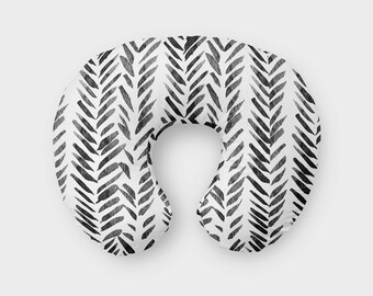 black and white, boppy cover, chevron, stripes, rustic cover, aztec cover, modern nursery, monochrome boppy, black watercolor, mudcloth