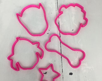 Set d'emporte-pièce Pat Patrouille Chase Marcus Ruben (Paw Patrol cookie cutter set Chase Marshall Rubble)