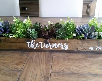 Mason Jar Centerpiece - Succulent Plant Decor - Personalized home decor - Succulent plants - Mason jar table decor - Rustic Mason Jar decor