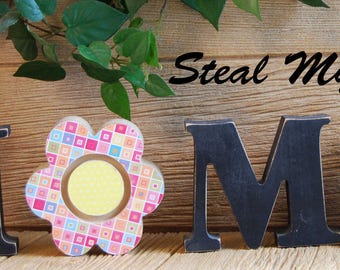 Flower: DIY Unfinished Spring and Summer Letter Decoration "O" Insert ONLY - Craft for "Home", "Love" and "Welcome" Letter Set