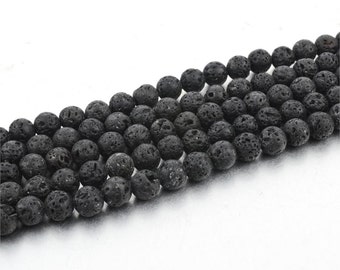 6mm Lava Beads 16 Inch Strand 63pc