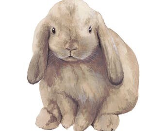 Bunny rabbit print | Etsy
