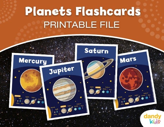 Planets Flashcards / Printable Flashcards / Set of 10