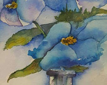 Study in Blue blank greeting card