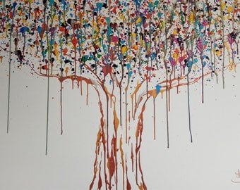 Tree " Original painting on canvas,by TOMER SHARABANI