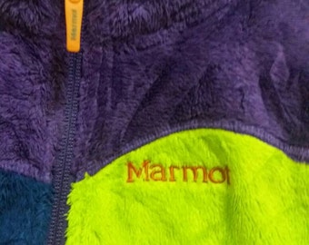 Vintage colorblock marmot fleece sweater/hiking/colourful/hiphop
