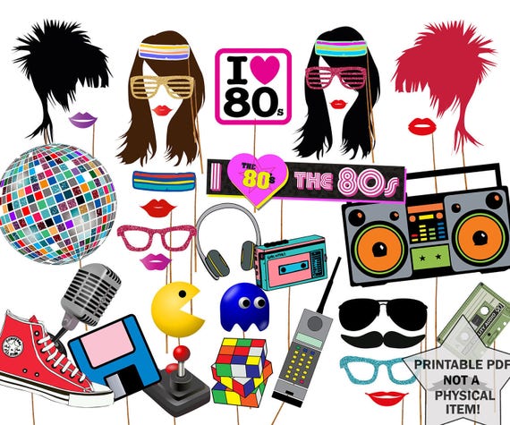 80s Photo Booth Props: 80'S PARTY PROPS