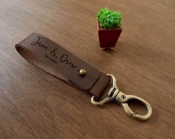 Personalized Key Fob Leather Key Fob Gifts for Him Third Anniversary Gifts for Men Leather Keychain Gift for Boyfriend Leather Key Holder
