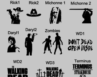 Walking Dead Inspired Vinyl Decal ~Rick ~ Michonne~ Daryl ~ zombies~ RTIC~ YETI~ Tumbler ~ Car