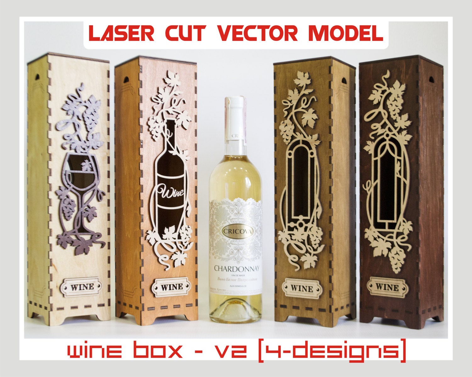 Laser Cut Wine Box Template