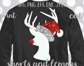 Hipster Santa svg, hipster reindeer svg, reindeer svg, Santa Hat svg, Christmas SVG, DXF, EPS, cut files, snowman svg, Monogram svg, iron on