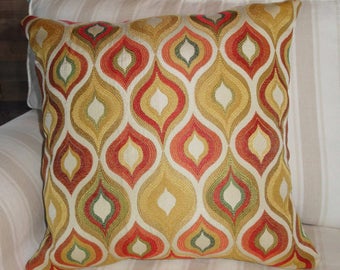 Luxe Pillow Cover // Brocade Style // Palazzo Fabrics // Zipper Pillow Cover // 20x20 // Ivory, Gold, Wine, Cinnamon, Ginger, Saffron, Sage