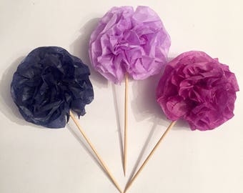 CupCakeToppers- Navy/Plum/Lavender
