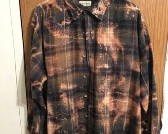 Rustic Distressed Vintage Bleached Flannel