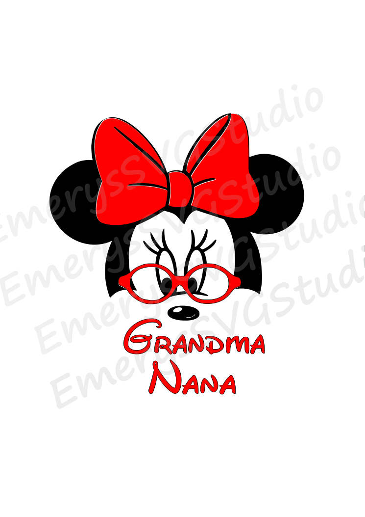 Download SVG DXF File for Grandma Minnie with Reading Glasses