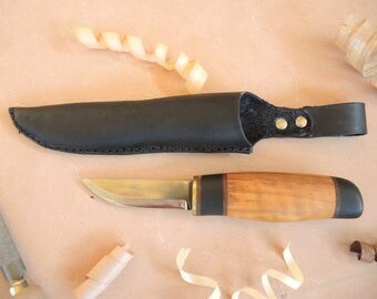 knife with Leather Sheath